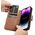 iCarer iCarer Wallet Case 2in1 etui iPhone 14 Pro skórzany pokrowiec z klapką Anti-RFID brązowy (WMI14220726-BN)