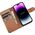 iCarer iCarer Wallet Case 2in1 etui iPhone 14 Pro Max skórzany pokrowiec z klapką Anti-RFID brązowy (WMI14220728-BN)