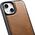 iCarer iCarer Leather Oil Wax etui pokryte naturalną skórą do iPhone 14 Plus (kompatybilne z MagSafe) brązowy (WMI14220719-TN)