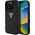 Guess Hot Stamp 4G Pattern Triangle Metal Logo case for iPhone 16 Pro black