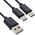 Καλώδιο φόρτισης InLine® USB 2σε1 Y, 1x USB-A αρσενικό σε 2x USB-C αρσενικό, μαύρο 2m