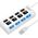 HUB USB Aptel AKTYWNY HUB USB 2.0 z Włącznikami 4 Porty biały AK228C