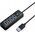 HUB 4-portowy USB-A 3.0 przewód 0,15M - czarny
