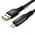 Πλεκτό καλώδιο USB -> Lighting 1m 2.4A με ενσωματωμένη οθόνη μαύρο