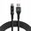 Πλεκτό καλώδιο USB -> USB-C 2m 3A με ενσωματωμένη οθόνη μαύρο