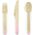 Party Deco Sztućce drewniane, jasnoróżowe, 16cm, 18 szt. uniwersalny
