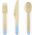 PartyDeco Sztućce drewniane - jasny niebieski 16 cm one size