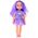 Lalka W Sukience z Koroną Długie Włosy Fioletowa Szczotka 38cm LEAN Toys