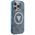Θήκη Guess IML Metal Glitter 4G Circle Triangle MagSafe για iPhone 16 Pro Max μπλε