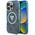 Θήκη Guess IML Metal Glitter 4G Circle Triangle MagSafe για iPhone 16 Pro Max μπλε