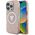 Θήκη Guess IML Metal Glitter 4G Circle Triangle MagSafe για iPhone 16 Pro Max ροζ
