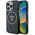 Θήκη Guess IML Metal Glitter 4G Circle Triangle MagSafe για iPhone 16 Pro Max μαύρο