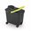 Bucket 14L with push-button on wheels, grey 8411287300264