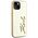 Etui Karl Lagerfeld Wrinkled Metal       Signature do iPhone 15 złoty