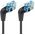 Kabel sieciowy patchcord Cat6a UTP kątowy obrotowy 0,5m slim czarny