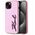 Etui Karl Lagerfeld Wrinkled Metal       Signature do iPhone 15 różowy