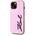 Etui Karl Lagerfeld Wrinkled Metal       Signature do iPhone 15 różowy