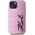 Etui Karl Lagerfeld Wrinkled Metal       Signature do iPhone 15 różowy