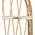 Półka wisząca półowalna rattan, MDF Anahi 74x45 cm