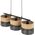 TK Lighting Nicol 4801 κρεμαστό φωτιστικό 3x15W E27 μαύρο/δρυς