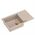 EVAN 136 XL GraniteQ νεροχύτης με σιφόνι Push to Open 1-θέσιος χωρίς (860x500x210| θάλαμος 420x490) pearl beige / στοιχεία χαλκού
