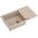 EVAN 136 XL GraniteQ νεροχύτης με σιφόνι Push to Open 1-θέσιος χωρίς (860x500x210| θάλαμος 420x490) pearl beige / στοιχεία χαλκού