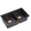 QUADRON | LOGAN 120 | γρανιτένιος νεροχύτης κουζίνας BLACK DIAMOND + MIEDŹ PVD | διάσταση: 76 x 45 x 23,5 cm | 2-θέσιος εντοιχισμένος | ελάχιστο πλάτος ντουλαπιού: 80 cm