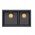 QUADRON | LOGAN 120 | γρανιτένιος νεροχύτης κουζίνας BLACK DIAMOND + MIEDŹ PVD | διάσταση: 76 x 45 x 23,5 cm | 2-θέσιος εντοιχισμένος | ελάχιστο πλάτος ντουλαπιού: 80 cm