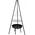 Grill wiszący z paleniskiem 52cm Stalowy czarny z rusztem chromowanym