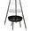 Grill wiszący z paleniskiem 52cm Stalowy czarny z rusztem chromowanym