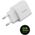 Φορτιστής τοίχου Bazic Goport Velox Kit 1xUSB-C 1xUSB-A GaN 35W με πλεκτό καλώδιο λευκό