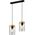 Lampa wisząca Candellux Wels lampa wisząca 2X40 czarny+drewniany klosz dymiony 32-21991