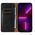 Θήκη Magnet Strap etui iPhone 14 Pro κάλυμμα με καπάκι πορτοφόλι mini λουράκι βάση μαύρο