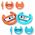 YAXO Σετ Τιμονιών για Joy-Con WHEELS SET για NS/NS2 Inferno Orange&Hydro Blue