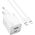 Φορτιστής τοίχου για τηλέφωνο HOCO USB A + USB C QC PD 3A 20W + καλώδιο USB C σε Lightning N41 λευκό