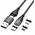 Μαγνητικό καλώδιο USB C USB-C Lightning micro-USB 3 σε 2 γρήγορη φόρτιση | 3m