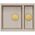 LOGAN 150 GraniteQ νεροχύτης pearl beige 56x46x22 cm 1,5-θέσεων εντοιχιζόμενος + χειροκίνητο σιφόνι χαλκού εξοικονόμηση χώρου