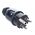 Απλός βύσμα WG-02 IP44 16A 250V Rumlux μαύρο