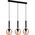 Lampa wisząca Italux Modernistyczna LAMPA wisząca RAVENA PND-2324-3L BK+AMB Italux szklane kule zwis kaskada czarna bursztynowa