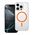 Drop Glue Colorful Ring Mag Cover συμβατό με MagSafe ταιριάζει με IPHONE 15 πορτοκαλί