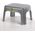 Lumarko Taboret prostokątny 36,5x30x24cm srebrny (10230)