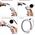 HMS ZESTAW HULA HOP MAGNETYCZNY WHITE HHM16 Z LICZNIKIEM HMS + PAS BR163 BLACK PLUS SIZE