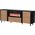 Cama Meble Komoda VOLARE 200x39x75 czarny/orzech + kominek