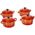Le Creuset Stoneware Set of 4 petite Casseroles 10x5cm volcan.