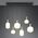 Pendant lamp TRIO DIVA, 6xE27, max 6x10W brass/white 85x20x150cm