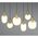 Pendant lamp TRIO DIVA, 6xE27, max 6x10W brass/white 85x20x150cm