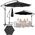 Parasol Ogrodowy Boczny Z Regulacją Pochyłu Pokrowiec 350 x 250cm Antracyt EDUKAMP