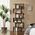 Regał na książki rustykalny brąz 70x24x190 cm loft 6 półek