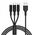 Kabel 3w1 USB A do Lightning / Micro USB / USB C Hoco 2A 1 m X25 czarny