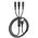 Kabel 3w1 USB A do Lightning / Micro USB / USB C Hoco 2A 1 m X25 czarny